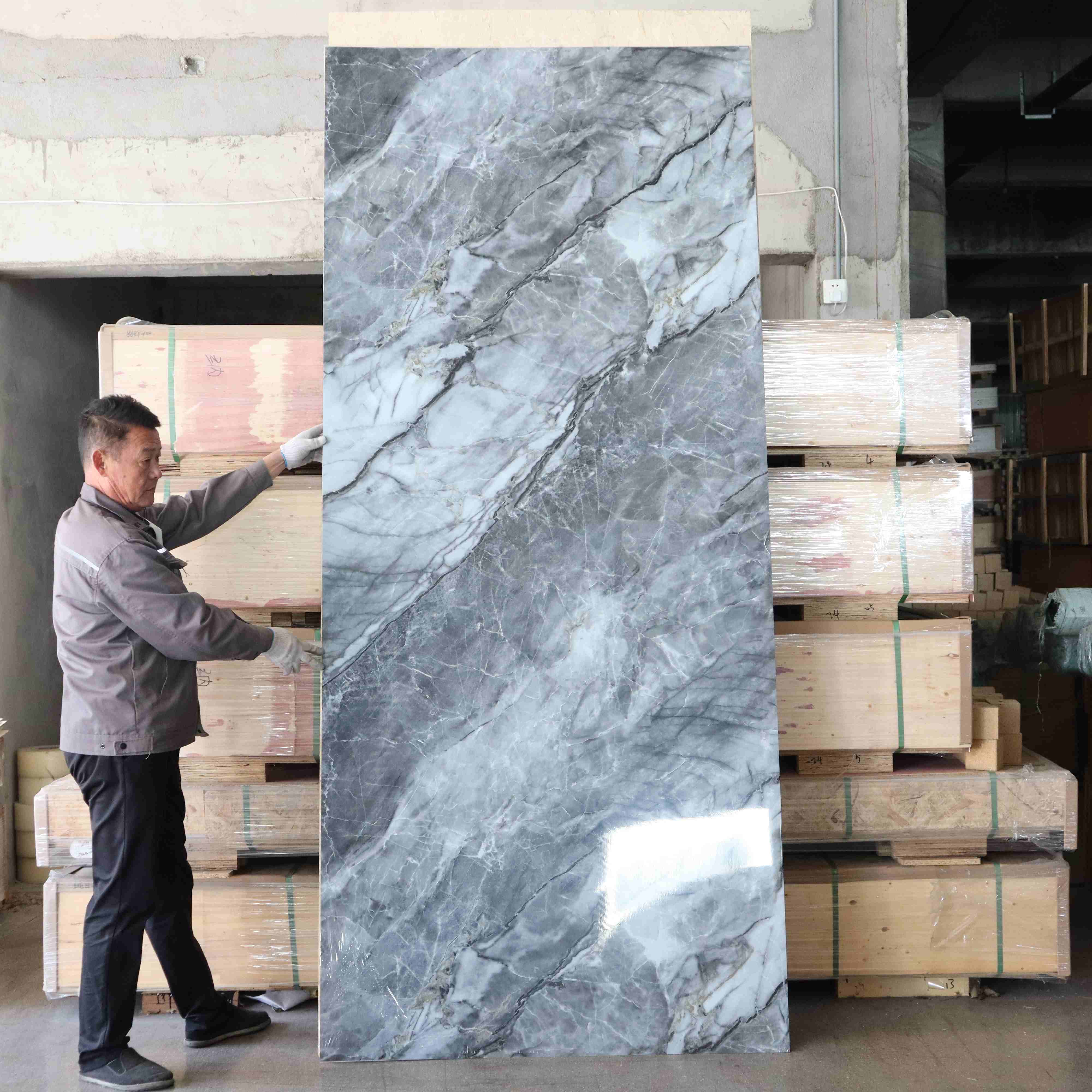 Fire Resistant marble PVC wall panel