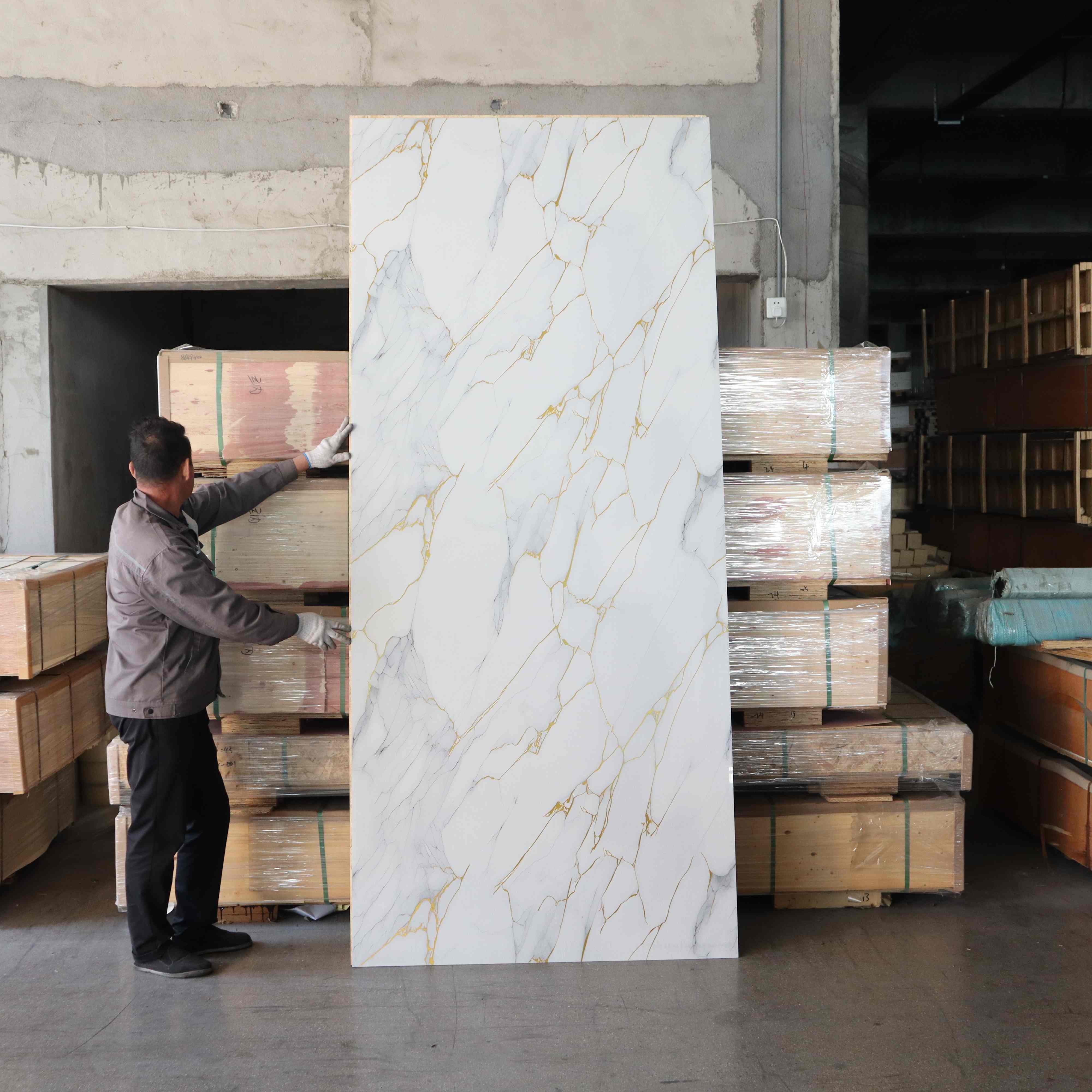 Eco-friendly Waterproof High Glossy PVC Marble Sheet