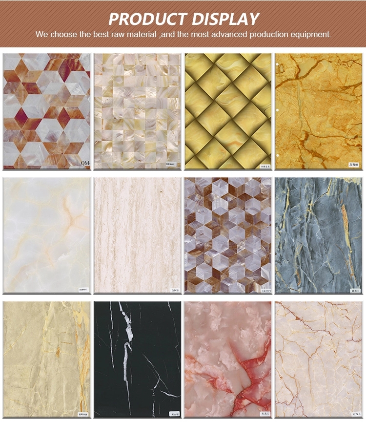 high glossy digital printing UV Marble PVC sheet PVC UV marble wall panel open book design(图6)