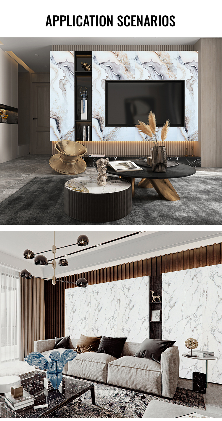New materials faux marble flexible plastic sheets / uv sheets for interior high gloss uv boards(图1)