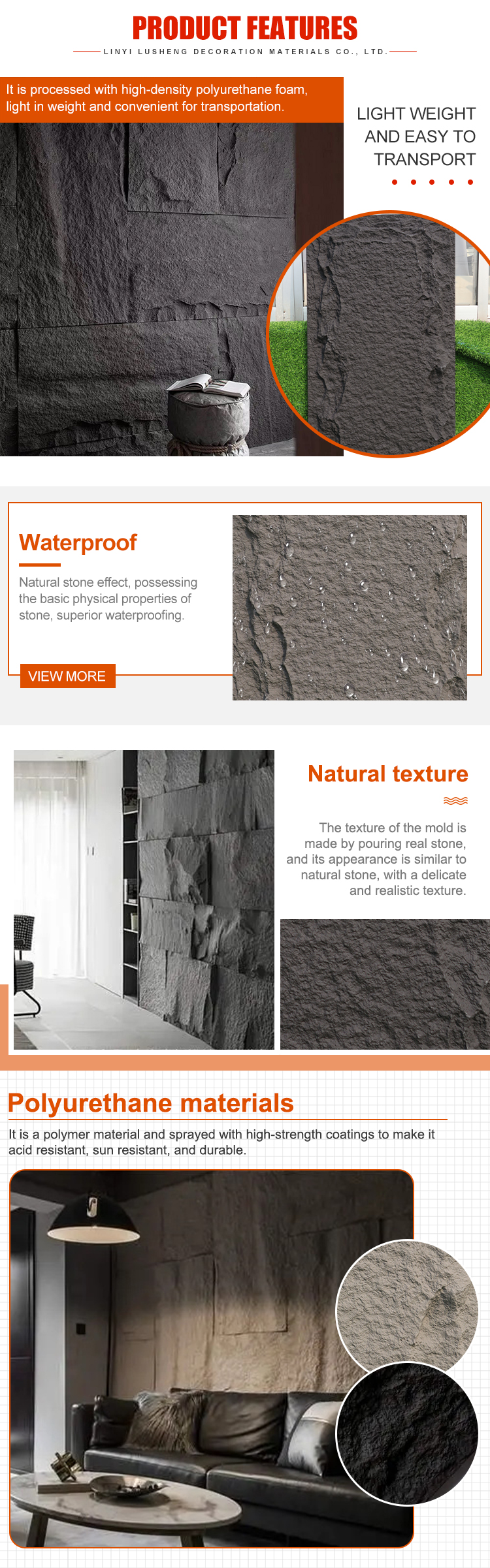 Ultra Realistic Matte PU Stone(图2) Ultra Realistic Matte PU Stone(图2)